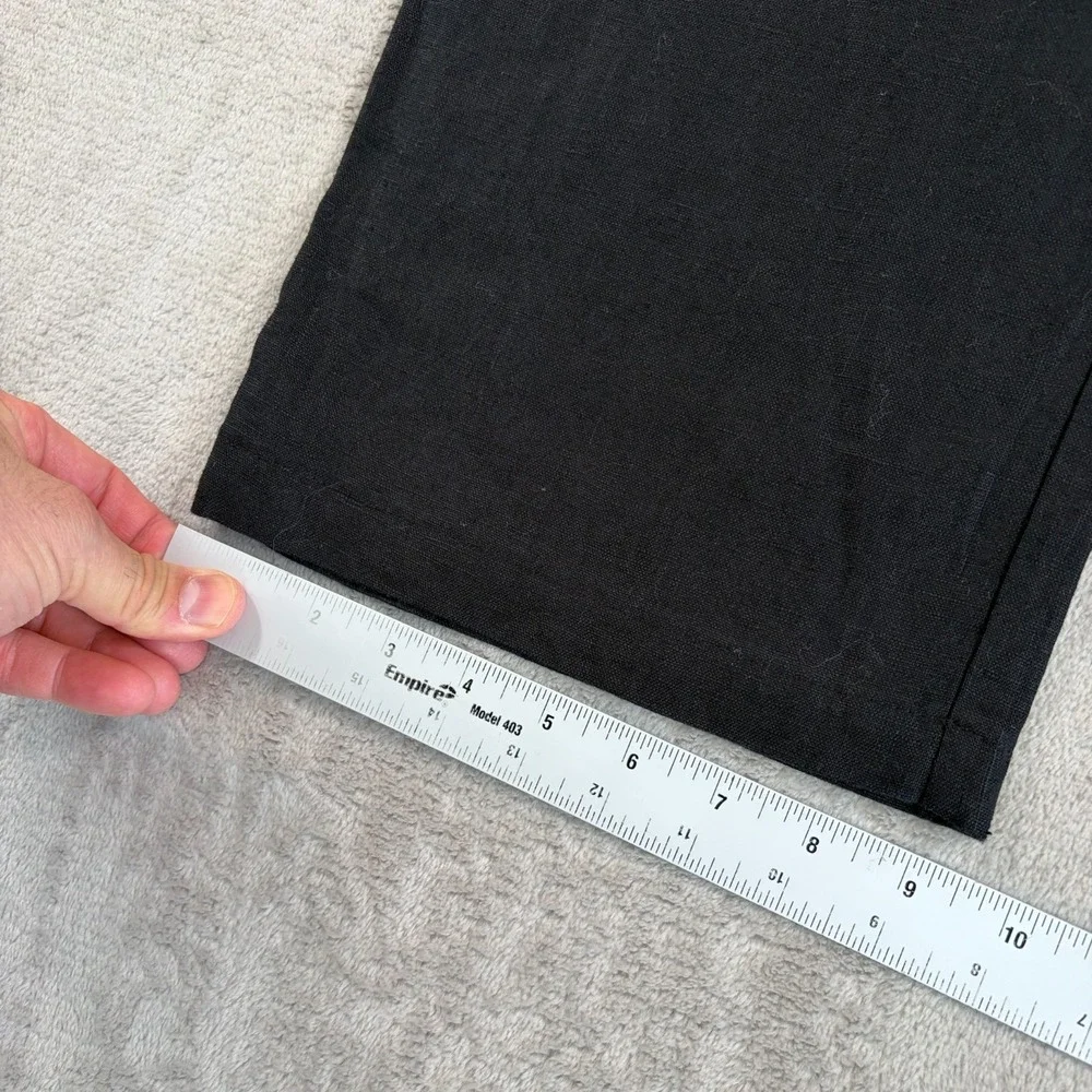 Reformation Mason Linen Pleated High Waist Wide Leg Trouser Pants‎ in Black 0